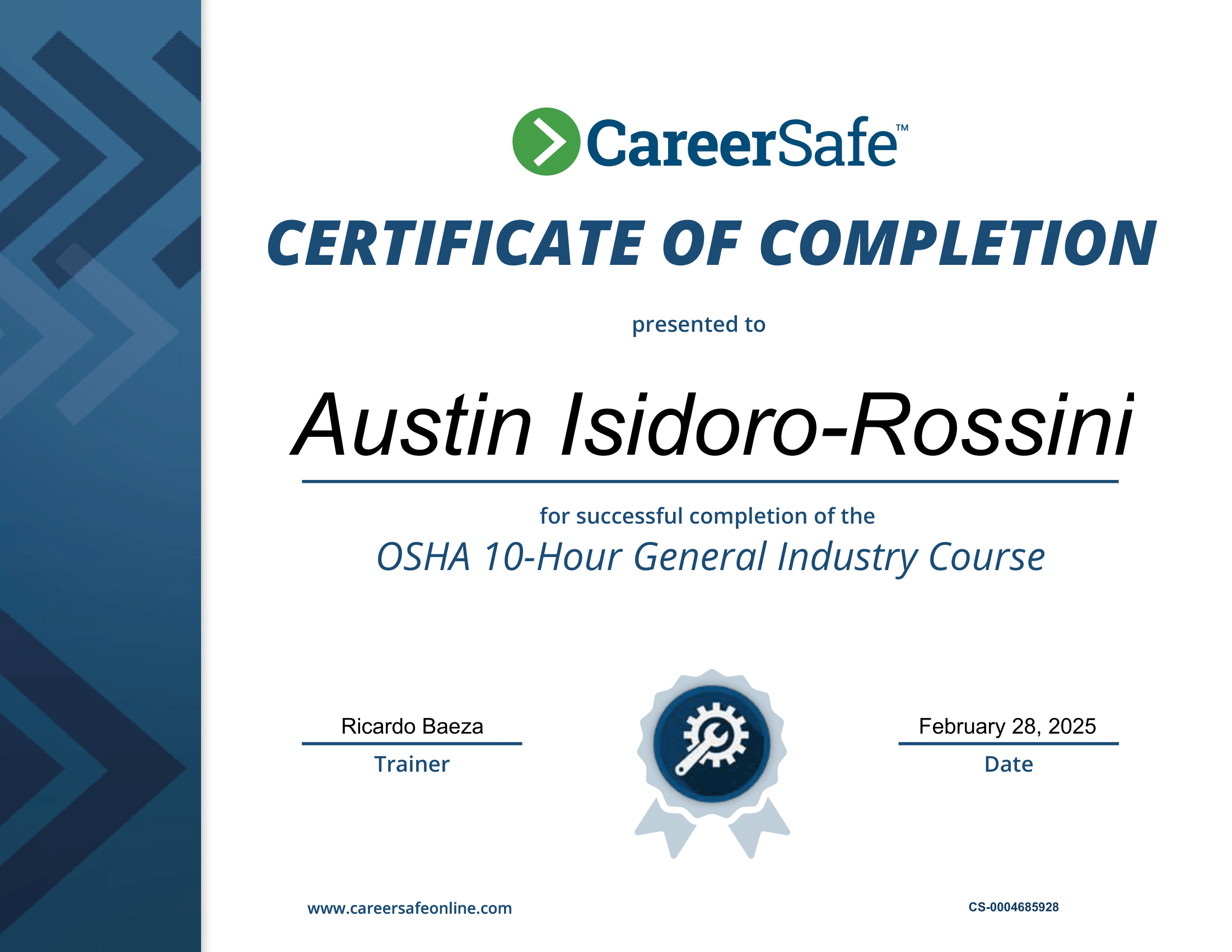 Image of Certificate